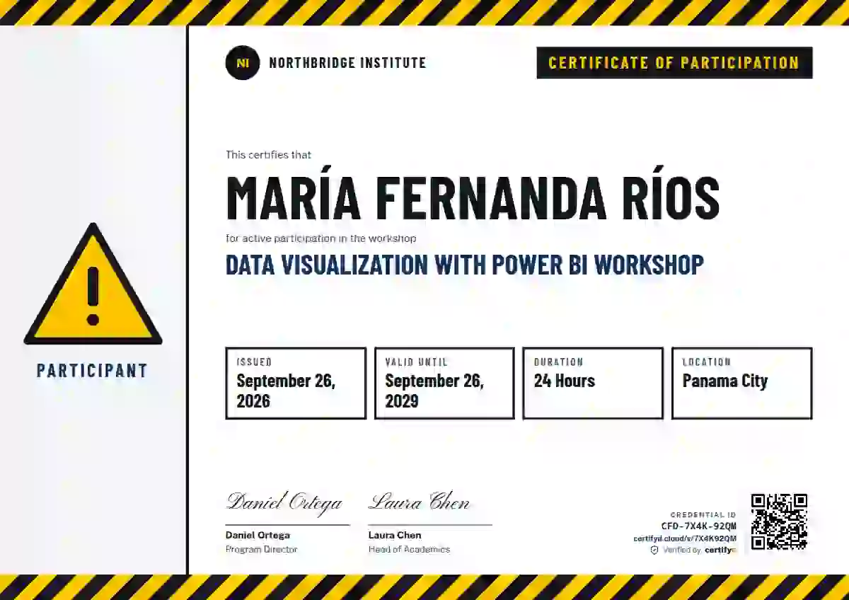 Safety Card Azure webinar and workshop certificate template