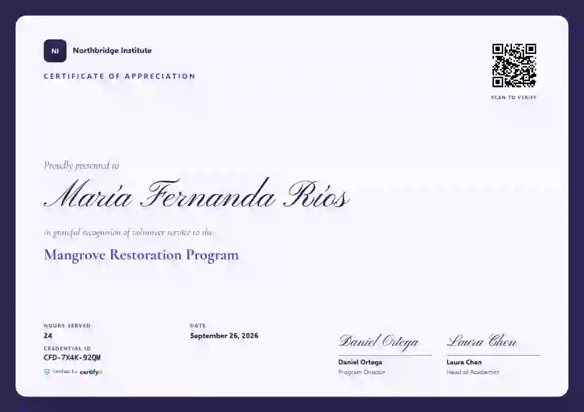 Heraldry volunteer appreciation certificate template