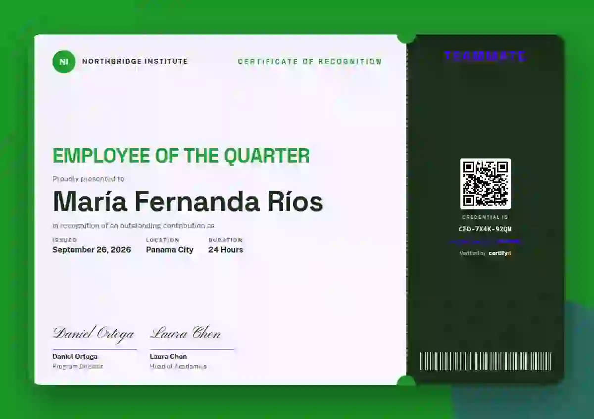 Plantilla de certificado Workshop Ticket Meadow de reconocimiento a colaboradores