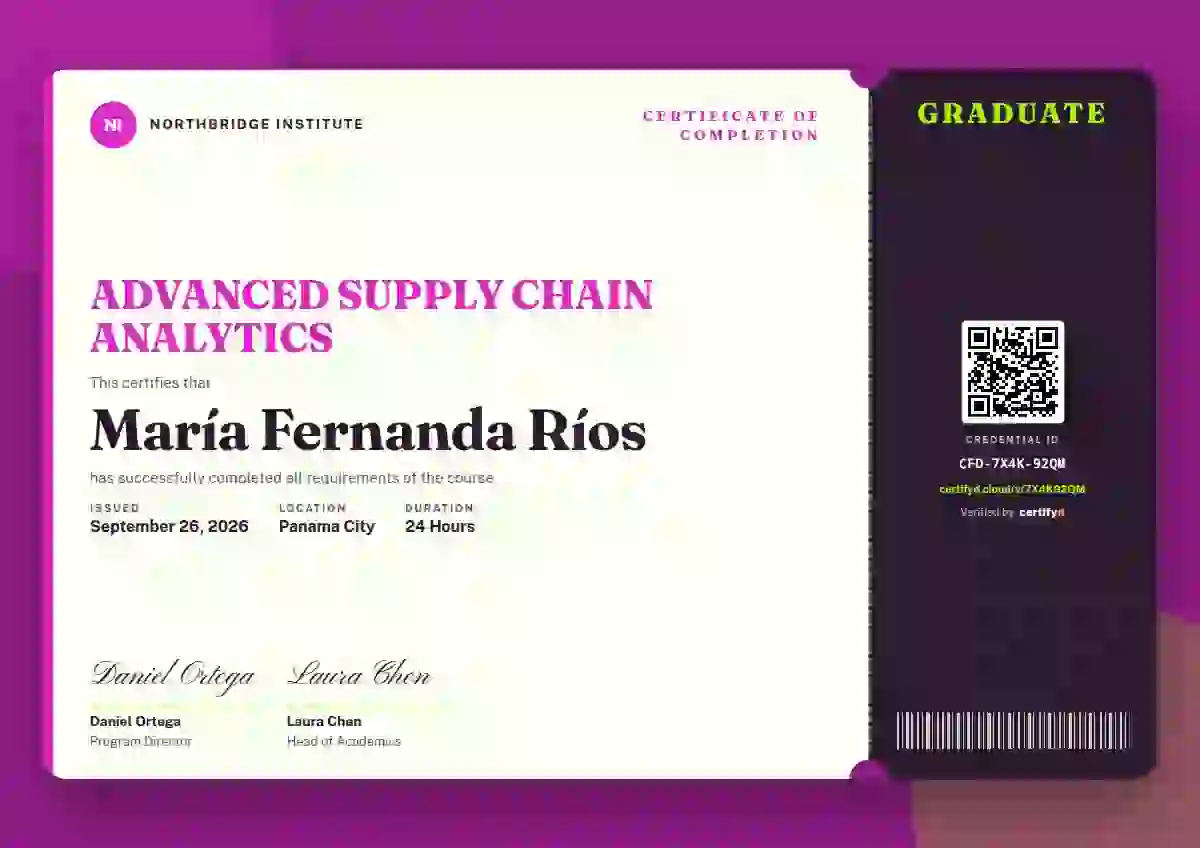 Plantilla de certificado Workshop Ticket Fuchsia de finalización de curso