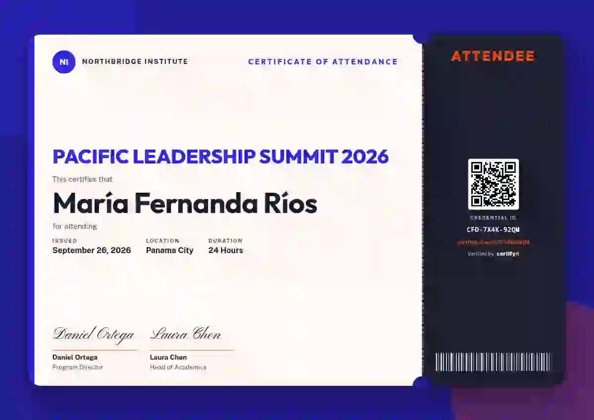 Plantilla de certificado Workshop Ticket Ultramarine de asistencia a eventos