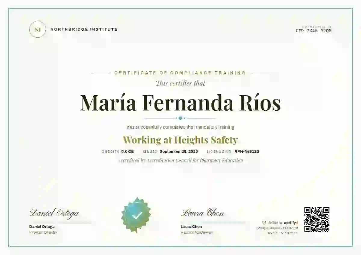 Classic Seal Lime compliance and safety certificate template