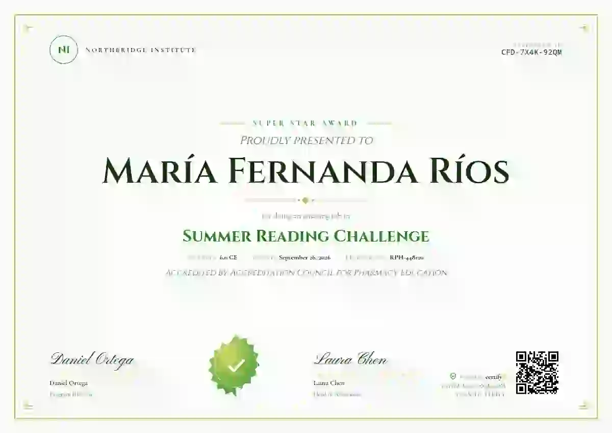 Plantilla de certificado Classic Seal Meadow de escuela y niños
