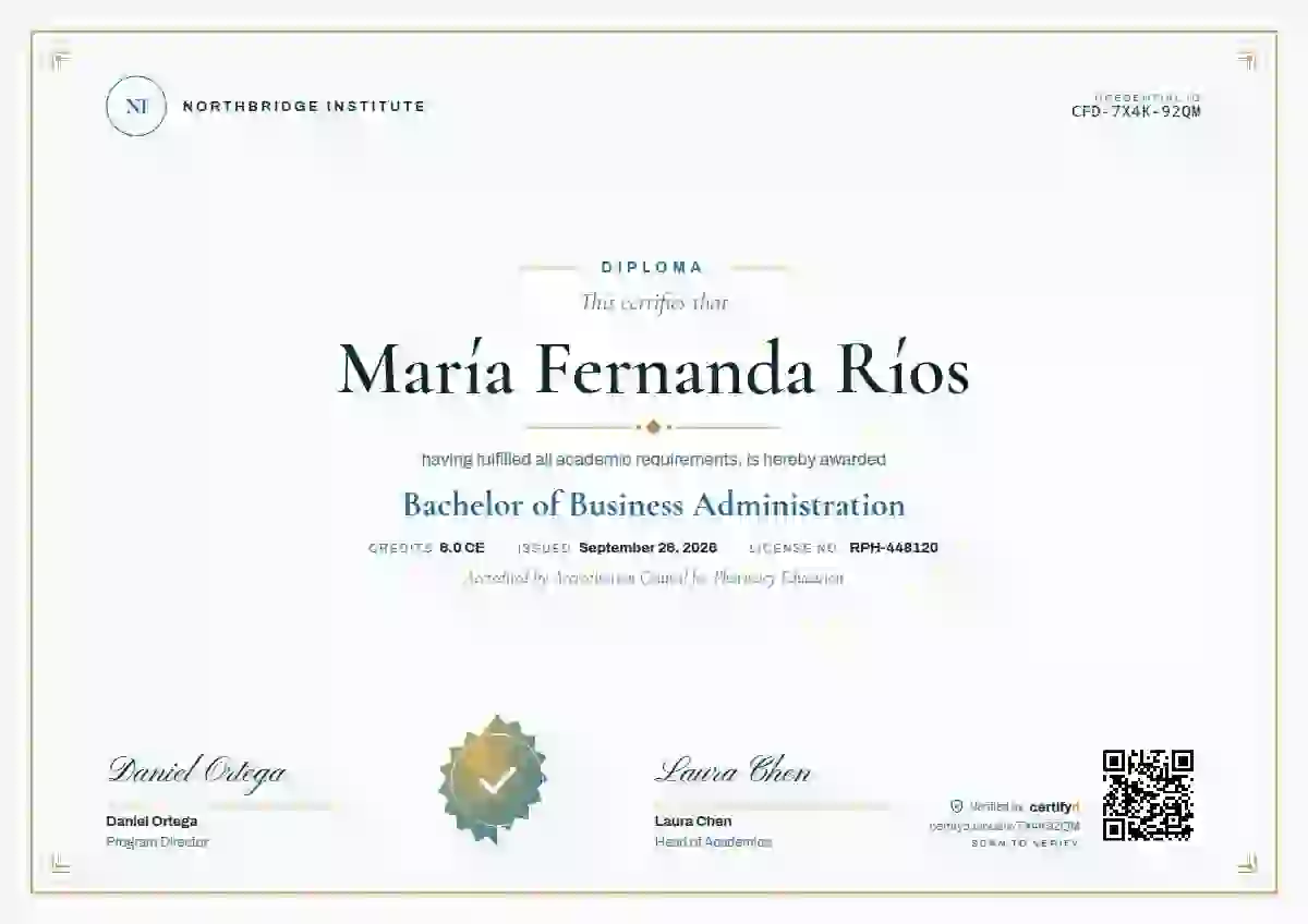 Plantilla de certificado Classic Seal Cerulean de diploma académico