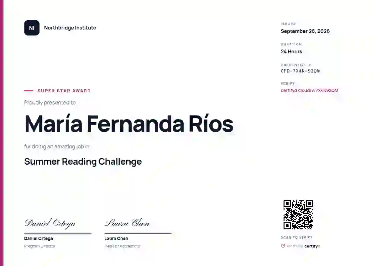 Modern Minimal Raspberry school and kids certificate template