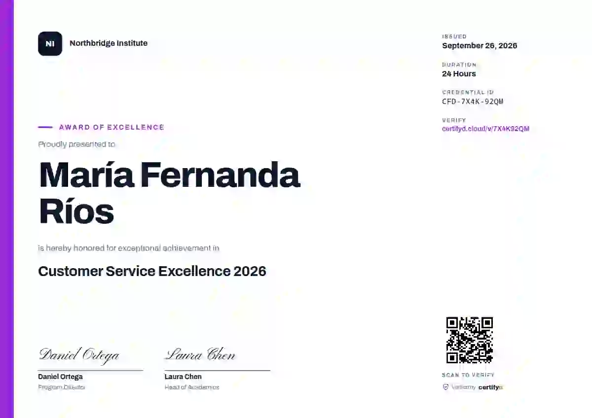 Modern Minimal Soft Orchid awards and achievement certificate template