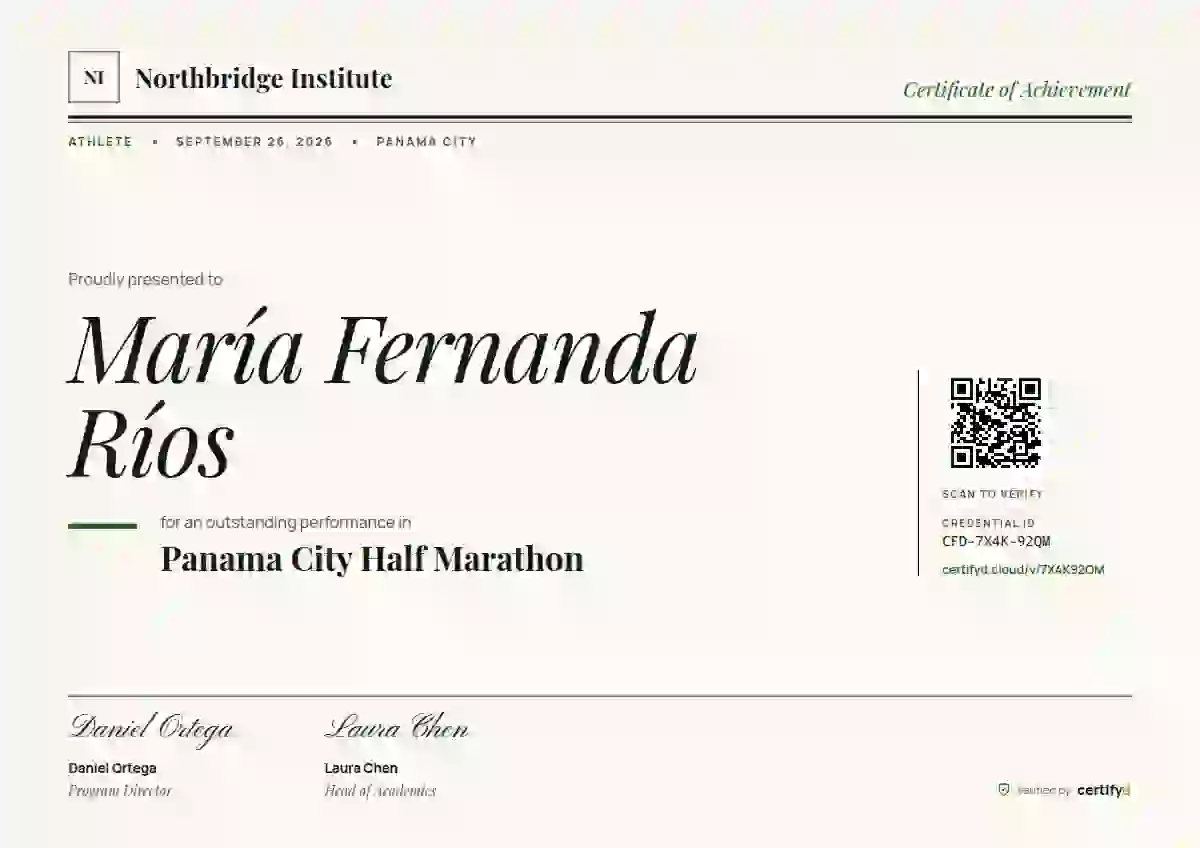 Editorial Serif Meadow sports certificate template