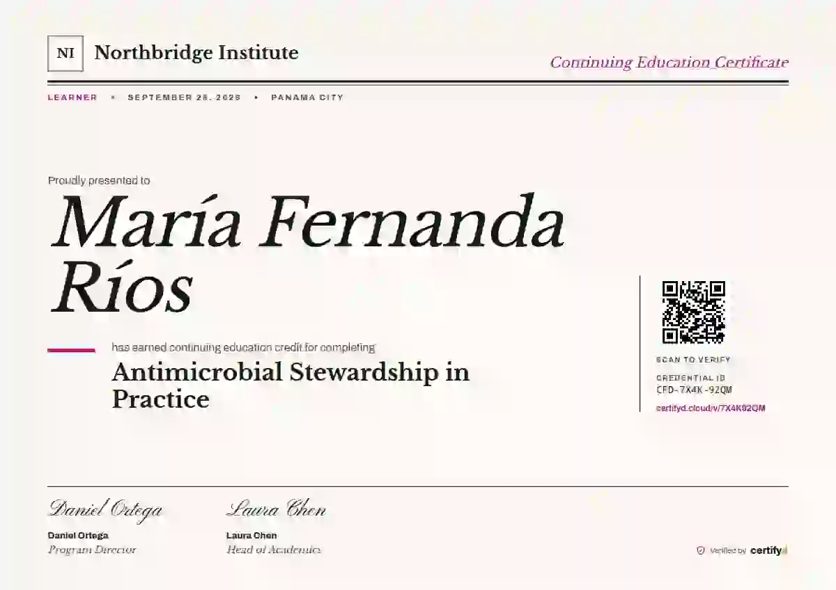 Editorial Serif Soft Magenta continuing education certificate template