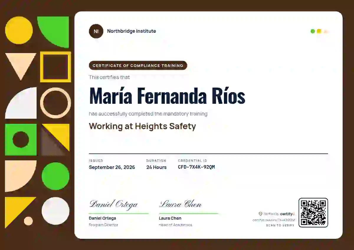 Geometric Fern compliance and safety certificate template