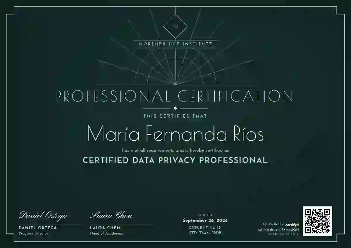 Plantilla de certificado Art Deco Seafoam de certificación profesional