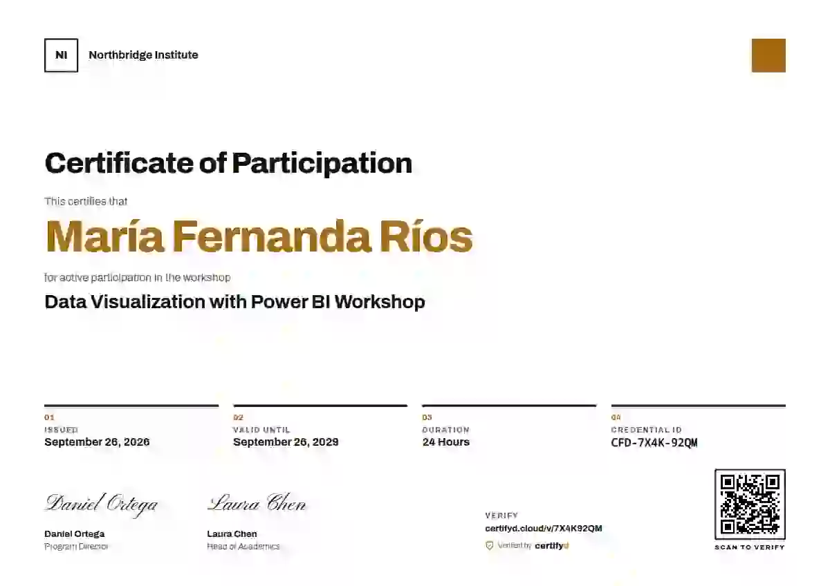 Swiss Grid Amber webinar and workshop certificate template