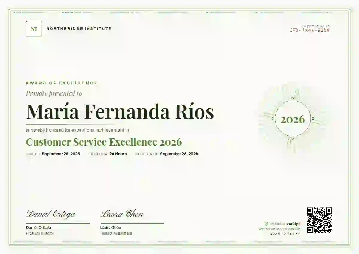 Plantilla de certificado Guilloche Fern de premios y logros