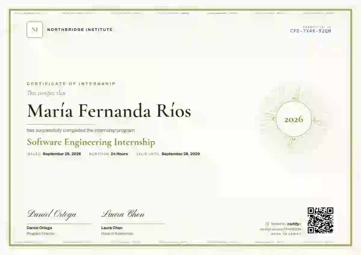 Plantilla de certificado Guilloche Lime de pasantía
