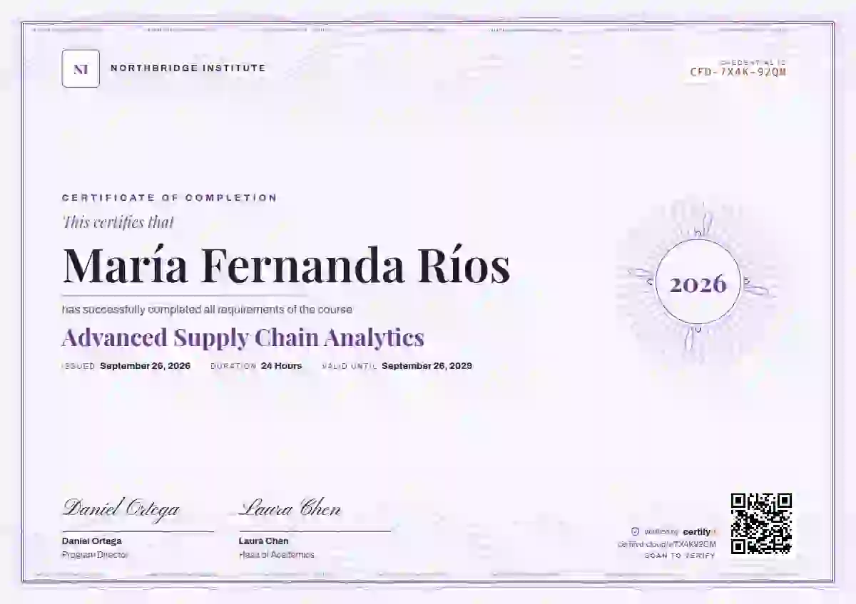 Guilloche Amethyst course completion certificate template