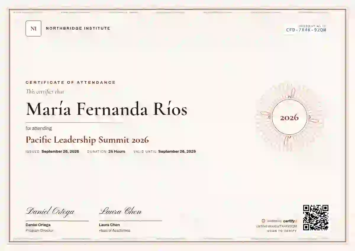 Plantilla de certificado Guilloche Vermilion de asistencia a eventos