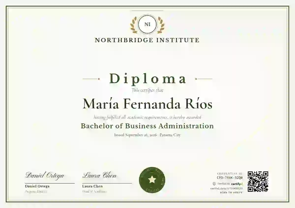 Academic Crest Fern academic diploma certificate template