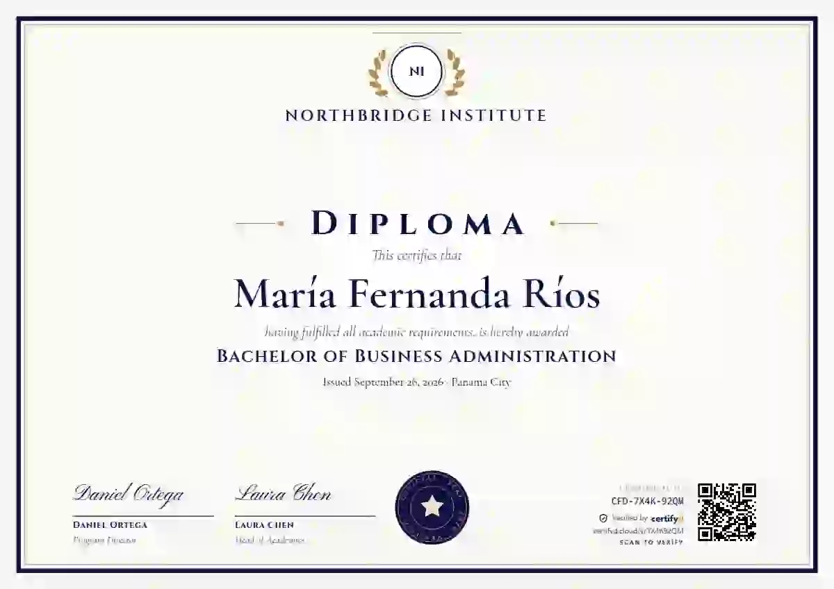 Academic Crest Ultramarine academic diploma certificate template