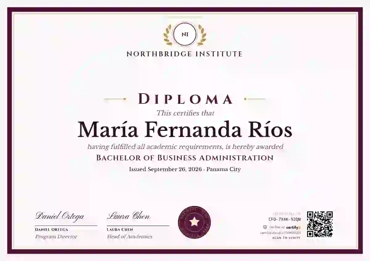 Academic Crest Raspberry academic diploma certificate template