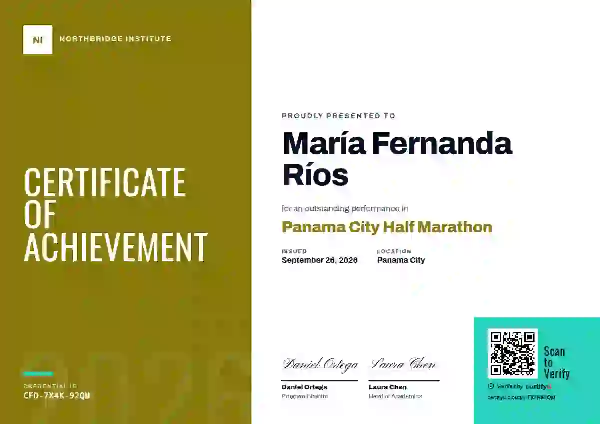 Color Block Marigold sports certificate template