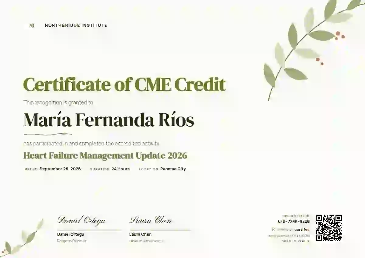 Botanical Lime healthcare and cme certificate template