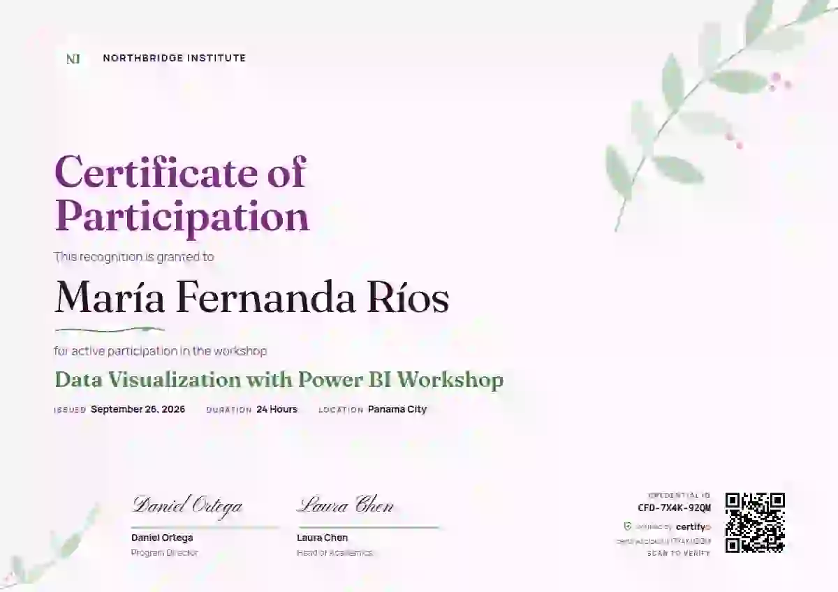 Plantilla de certificado Botanical Fuchsia de webinar y taller