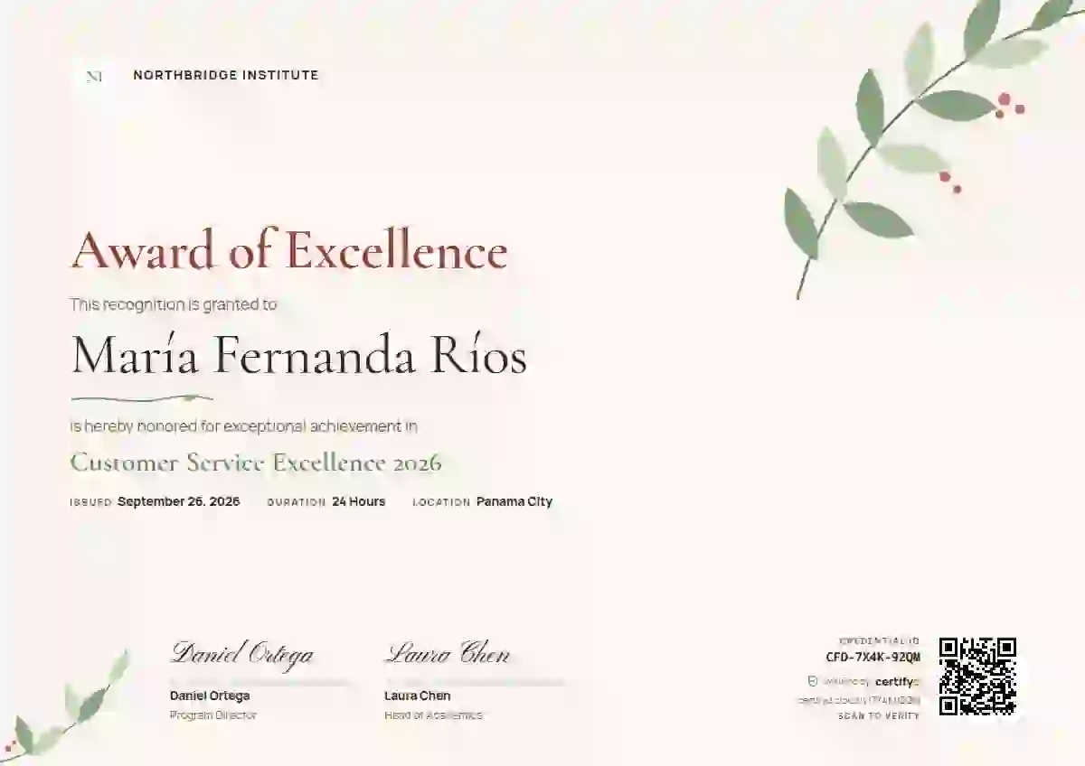 Botanical Scarlet awards and achievement certificate template