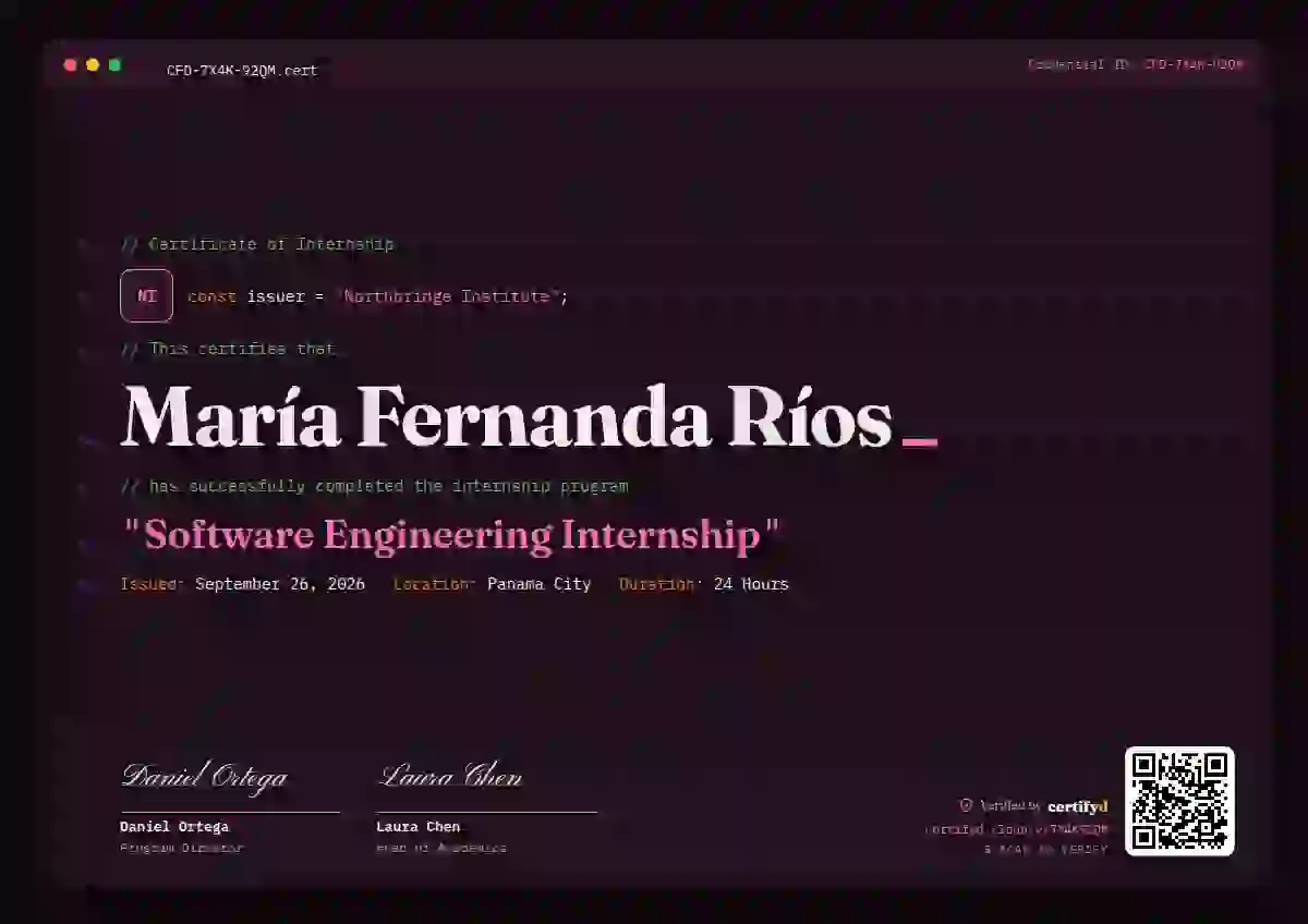 Tech Mono Raspberry internship certificate template
