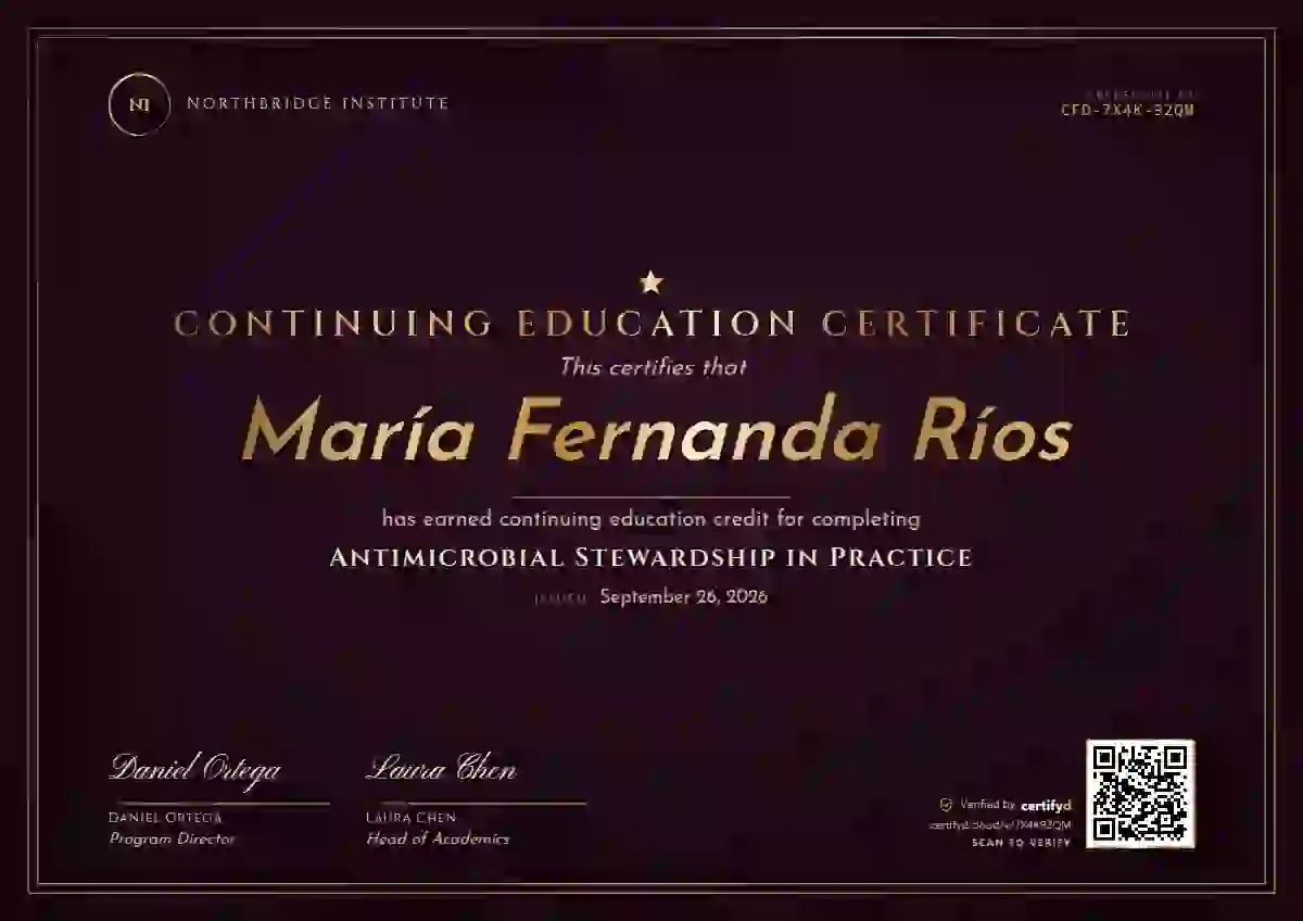 Plantilla de certificado Luxury Foil Raspberry de educación continua