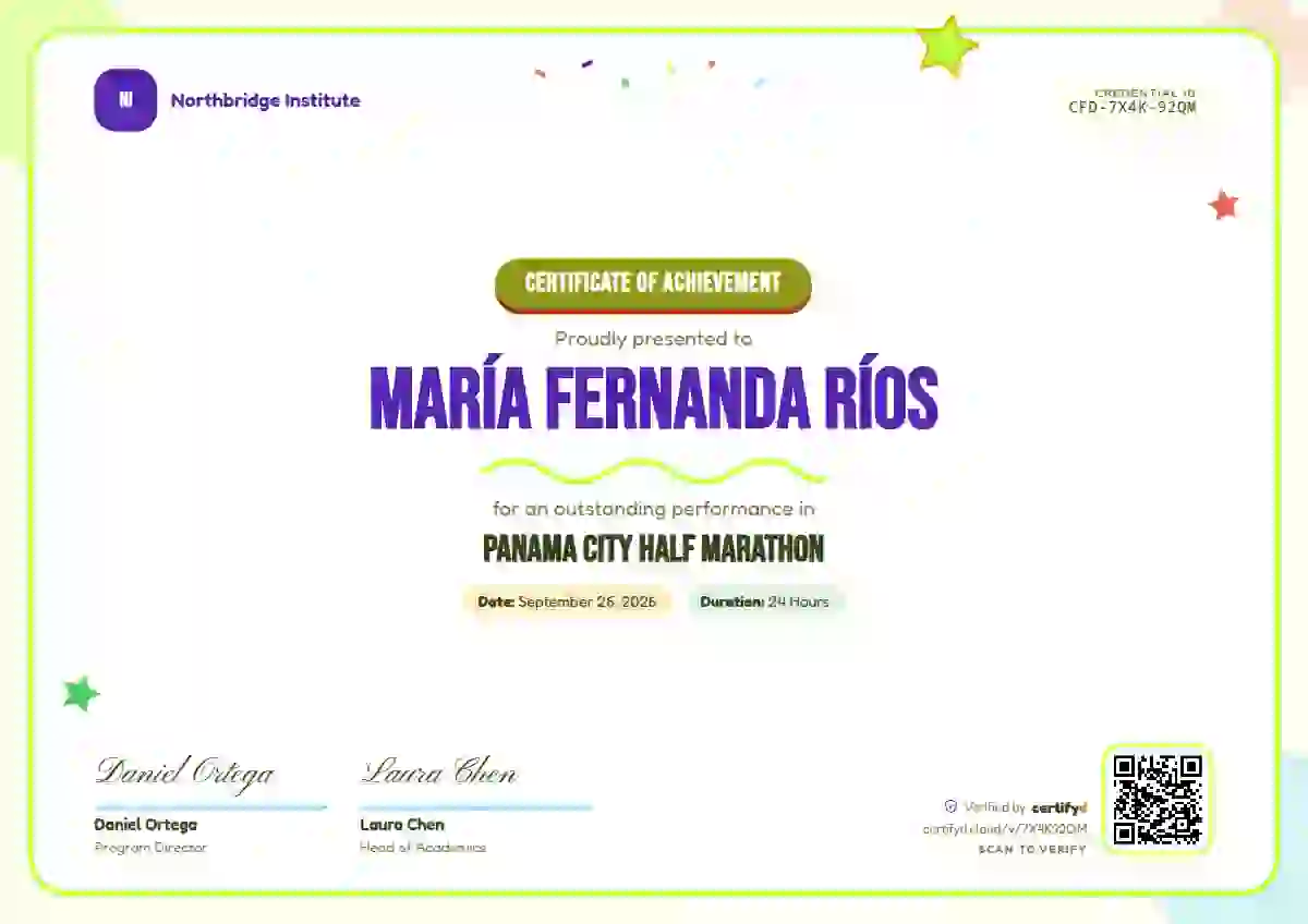 Playful Soft Lime sports certificate template