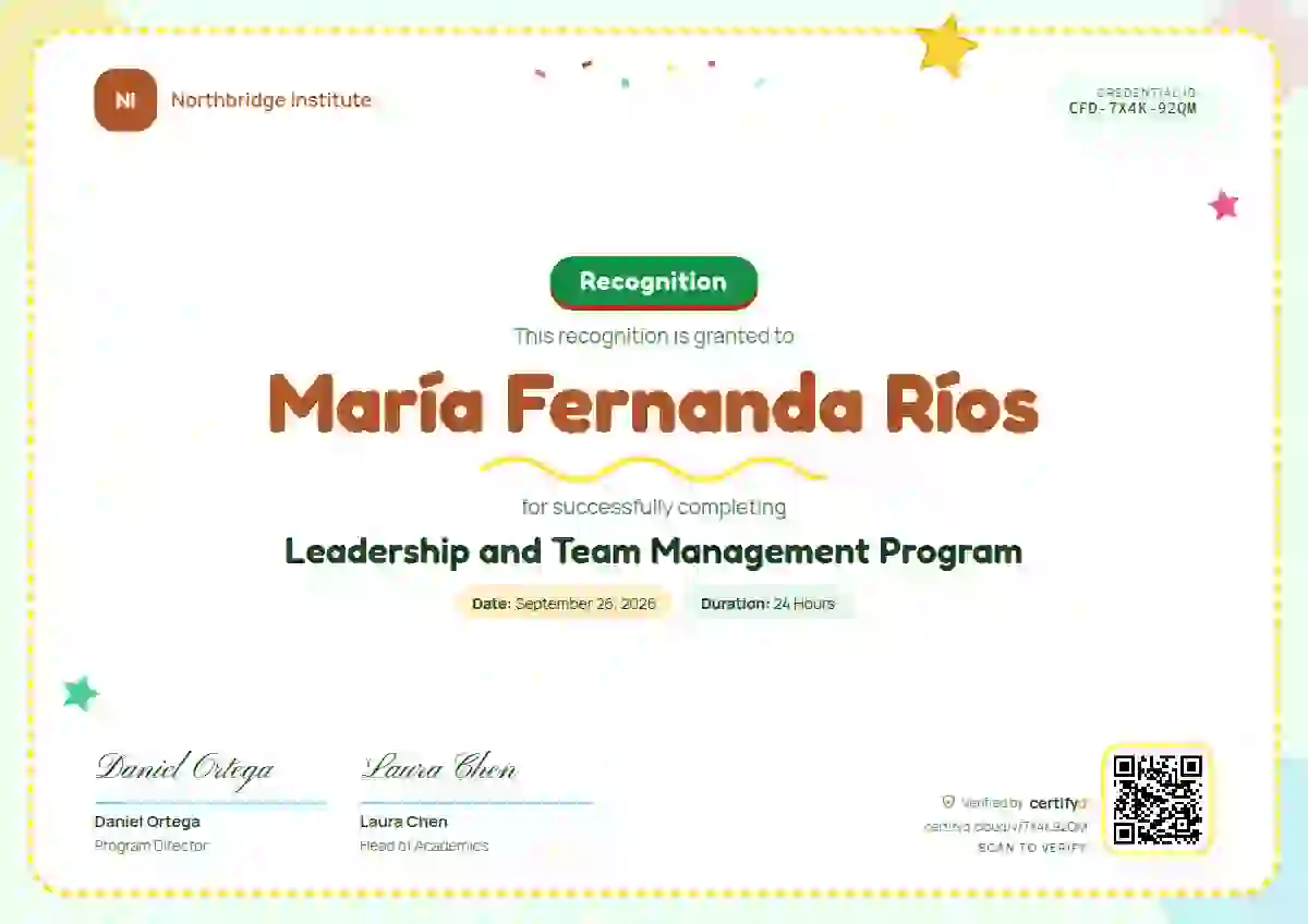 Playful Jade latin america certificate template
