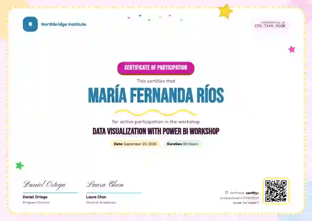 Playful Magenta webinar and workshop certificate template