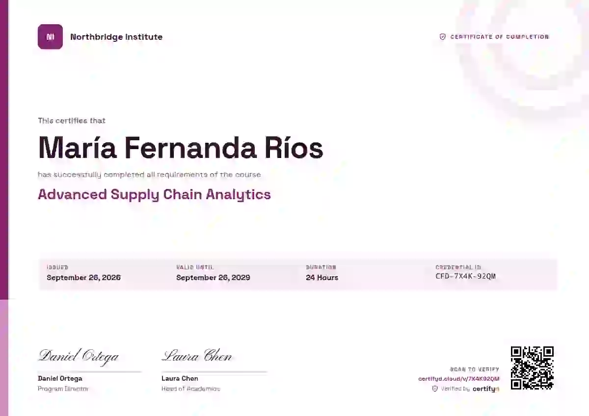 Corporate Clean Magenta course completion certificate template