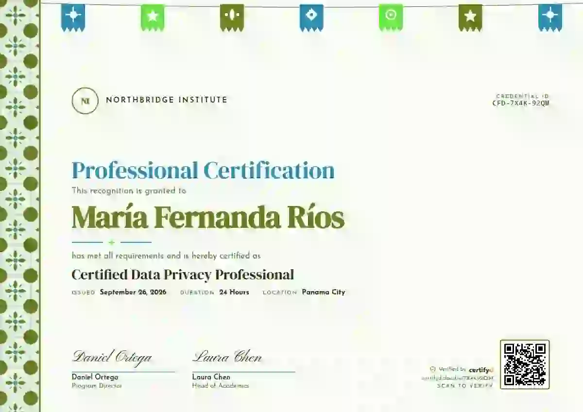 Latin Heritage Lime professional certification certificate template