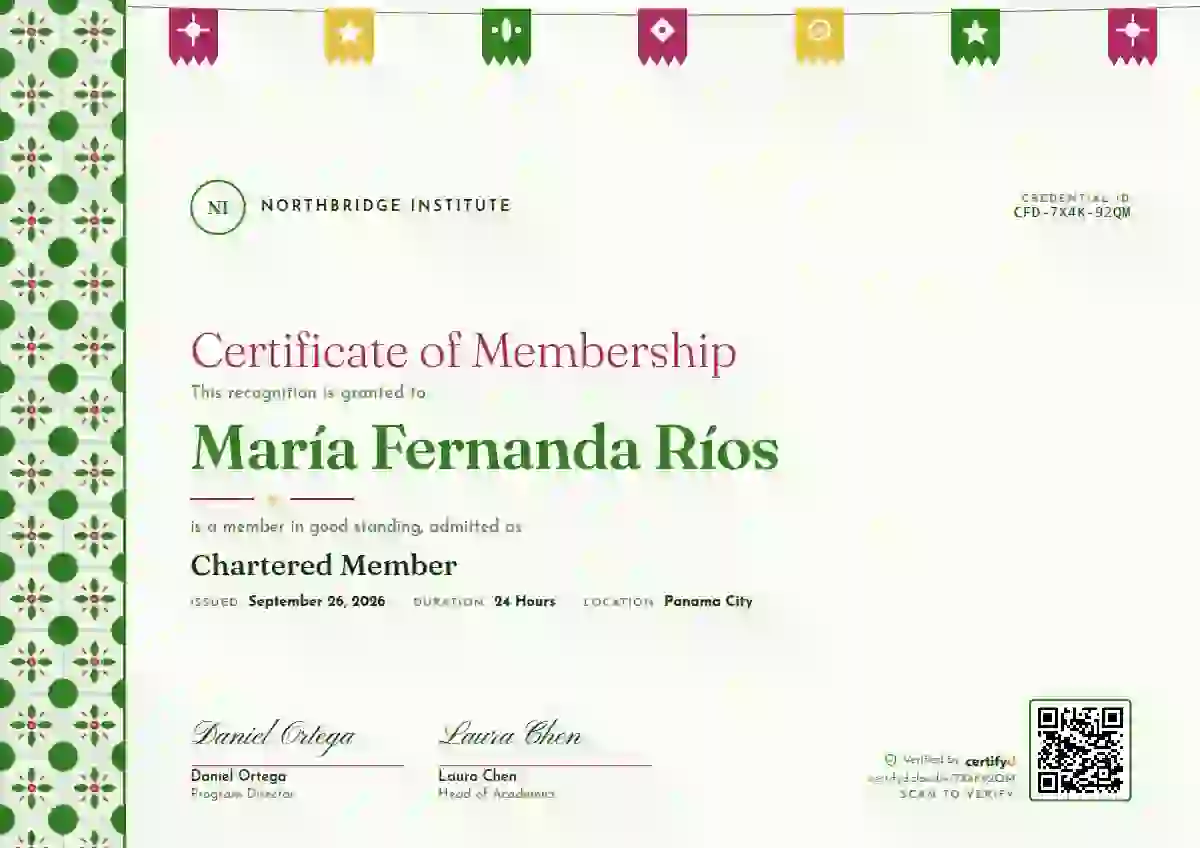 Plantilla de certificado Latin Heritage Soft Fern de membresía