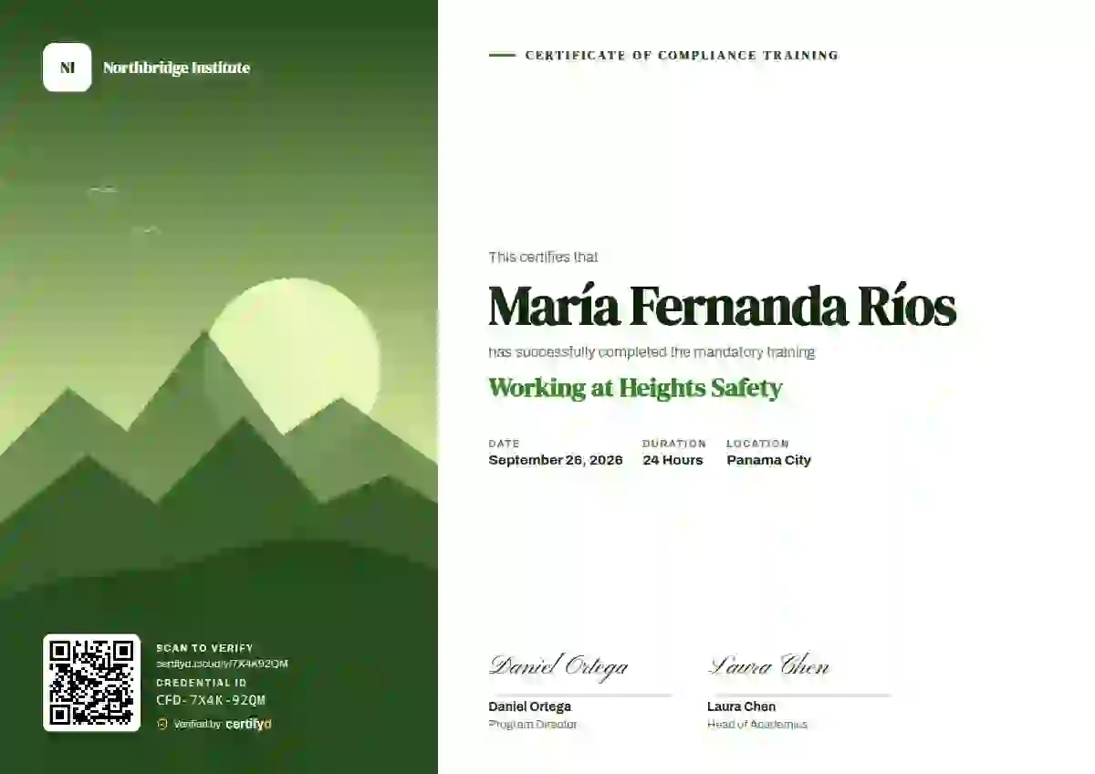 Plantilla de certificado Duotone Fern de cumplimiento y seguridad