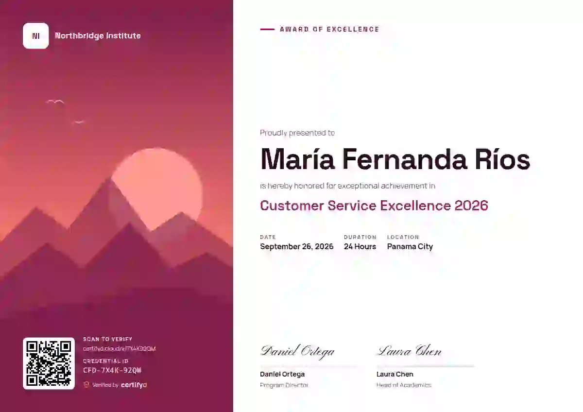 Duotone Raspberry awards and achievement certificate template