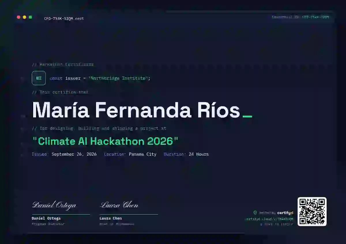 Tech Mono hackathon certificate template