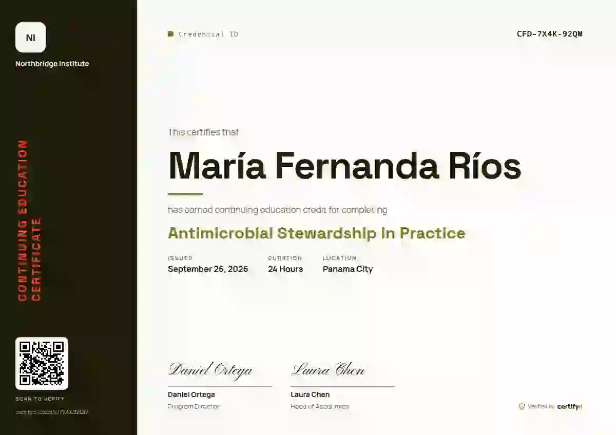 Vertical Sidebar Lime continuing education certificate template