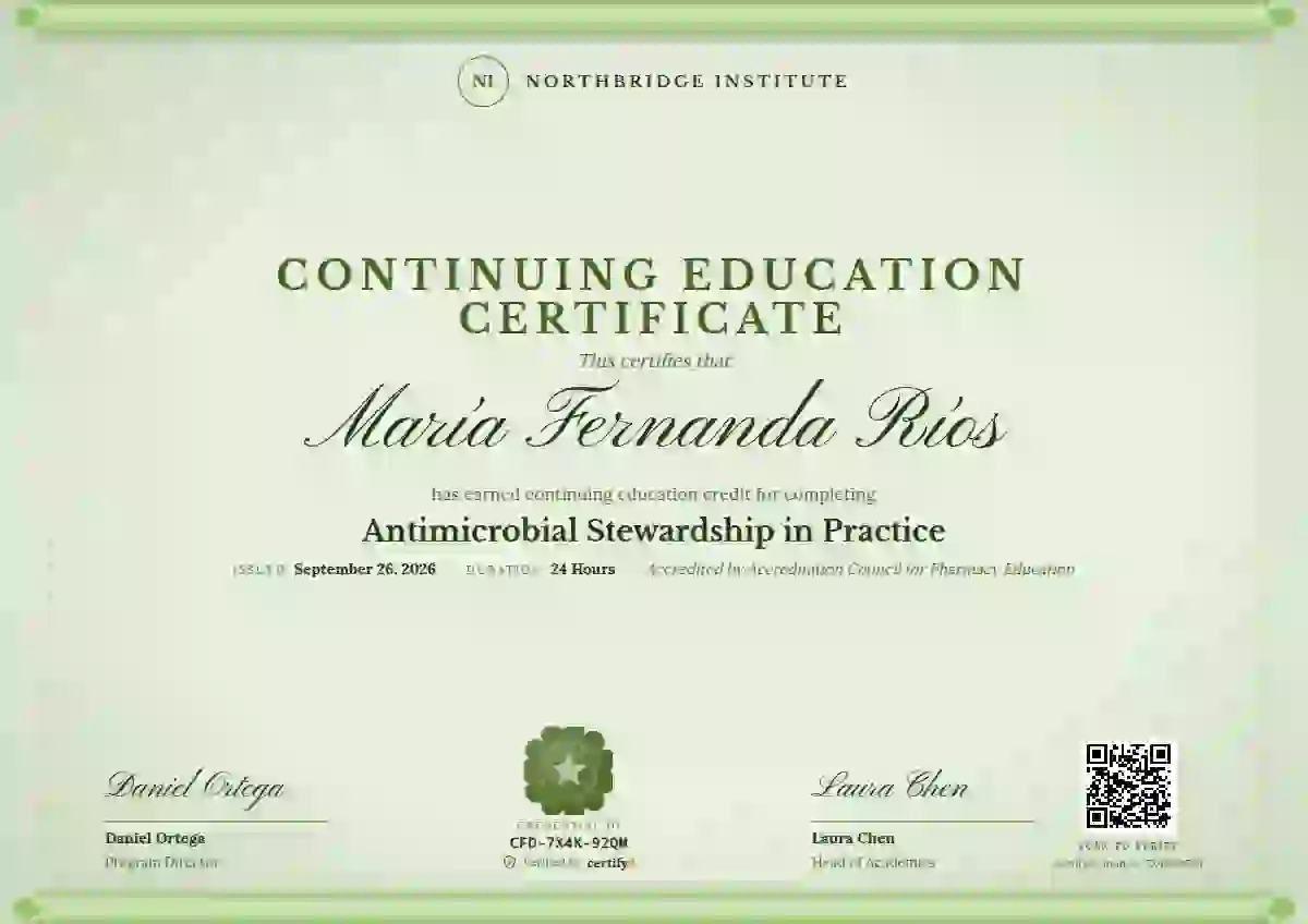 Plantilla de certificado Scroll Parchment Lime de educación continua