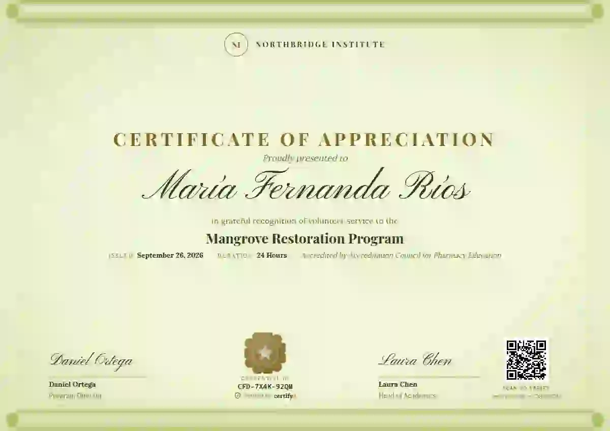 Scroll Parchment Marigold volunteer appreciation certificate template