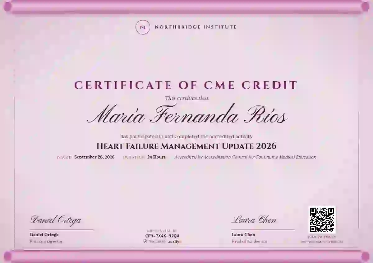 Scroll Parchment Magenta healthcare and cme certificate template