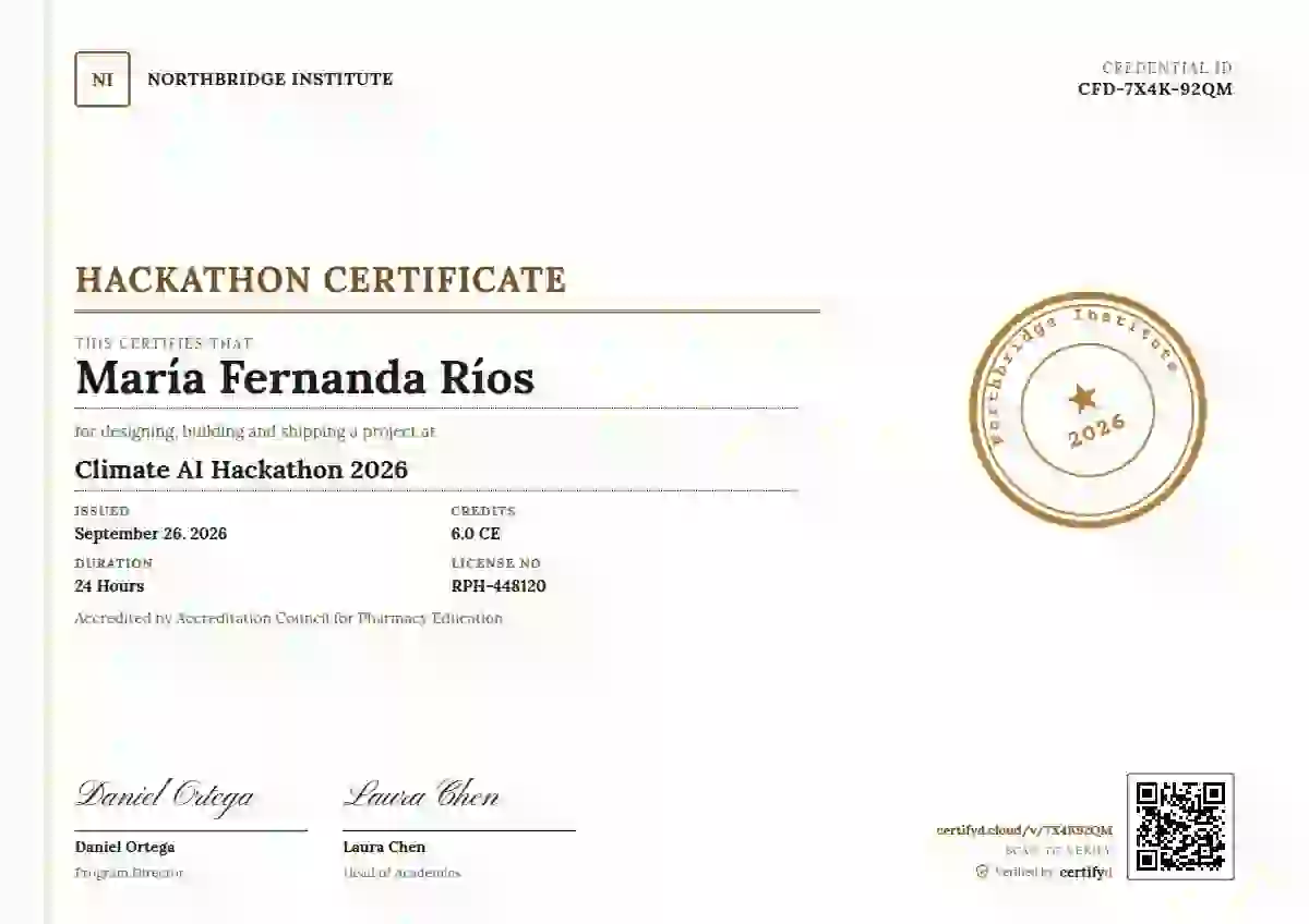 Rubber Stamp Amber hackathon certificate template