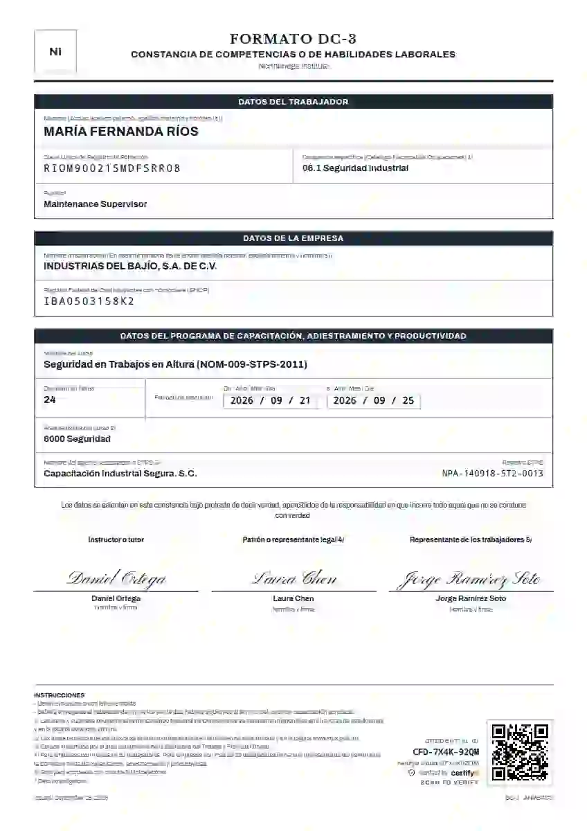 Training Record mexican training records certificate template