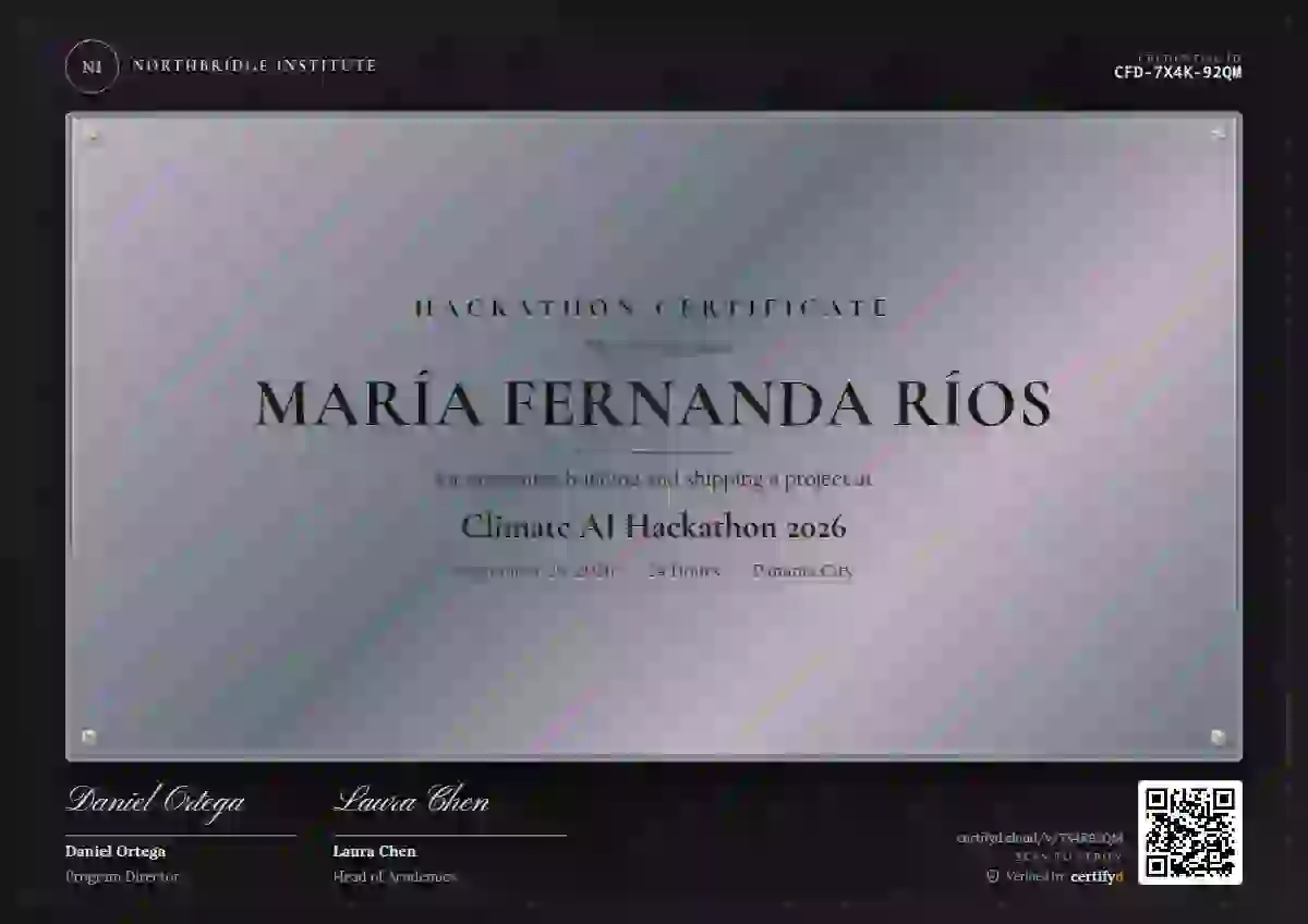 Award Plaque Orchid hackathon certificate template