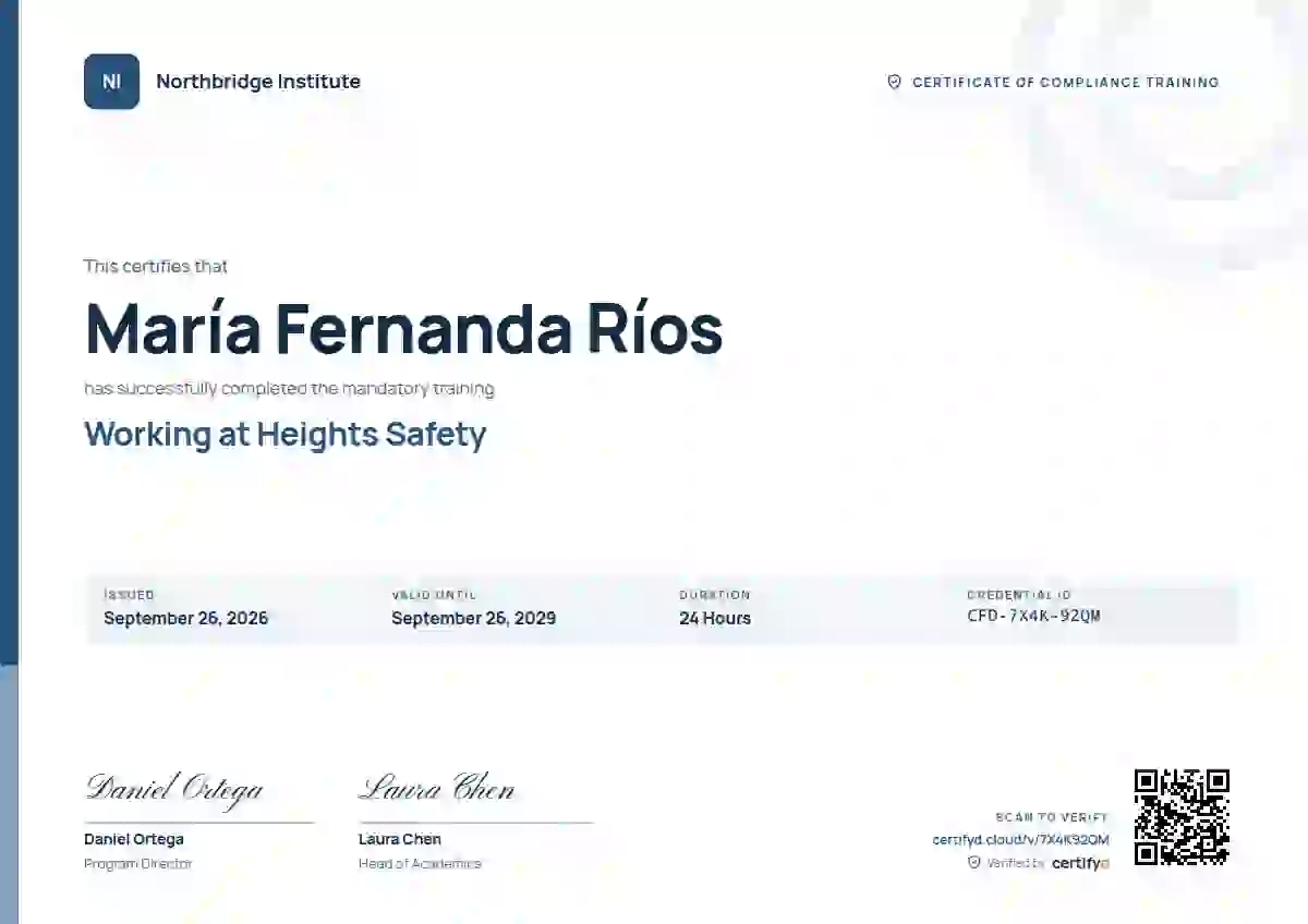 Corporate Clean compliance and safety certificate template