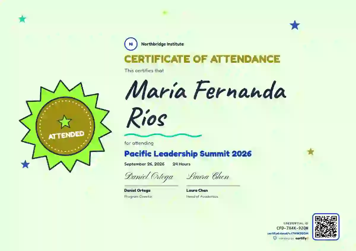 Plantilla de certificado Kids Achievement Marigold de asistencia a eventos