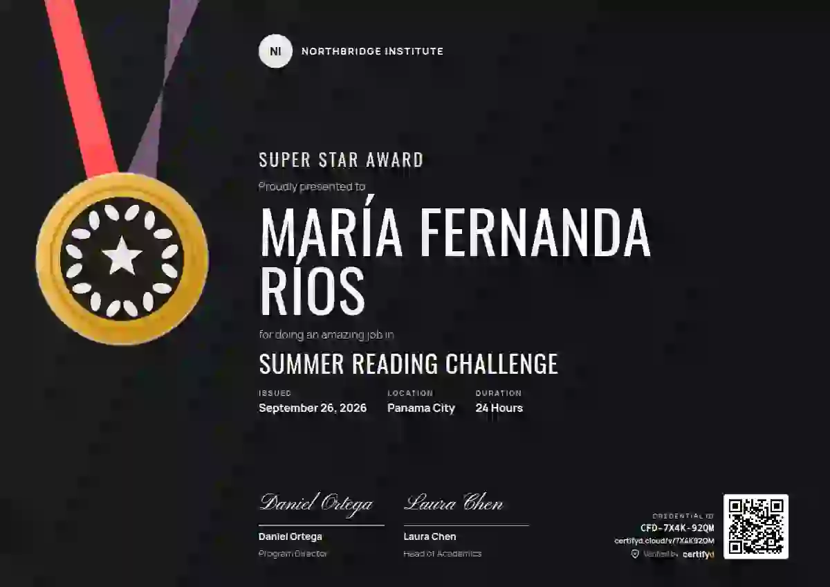 Plantilla de certificado Sports Medal Fuchsia de escuela y niños