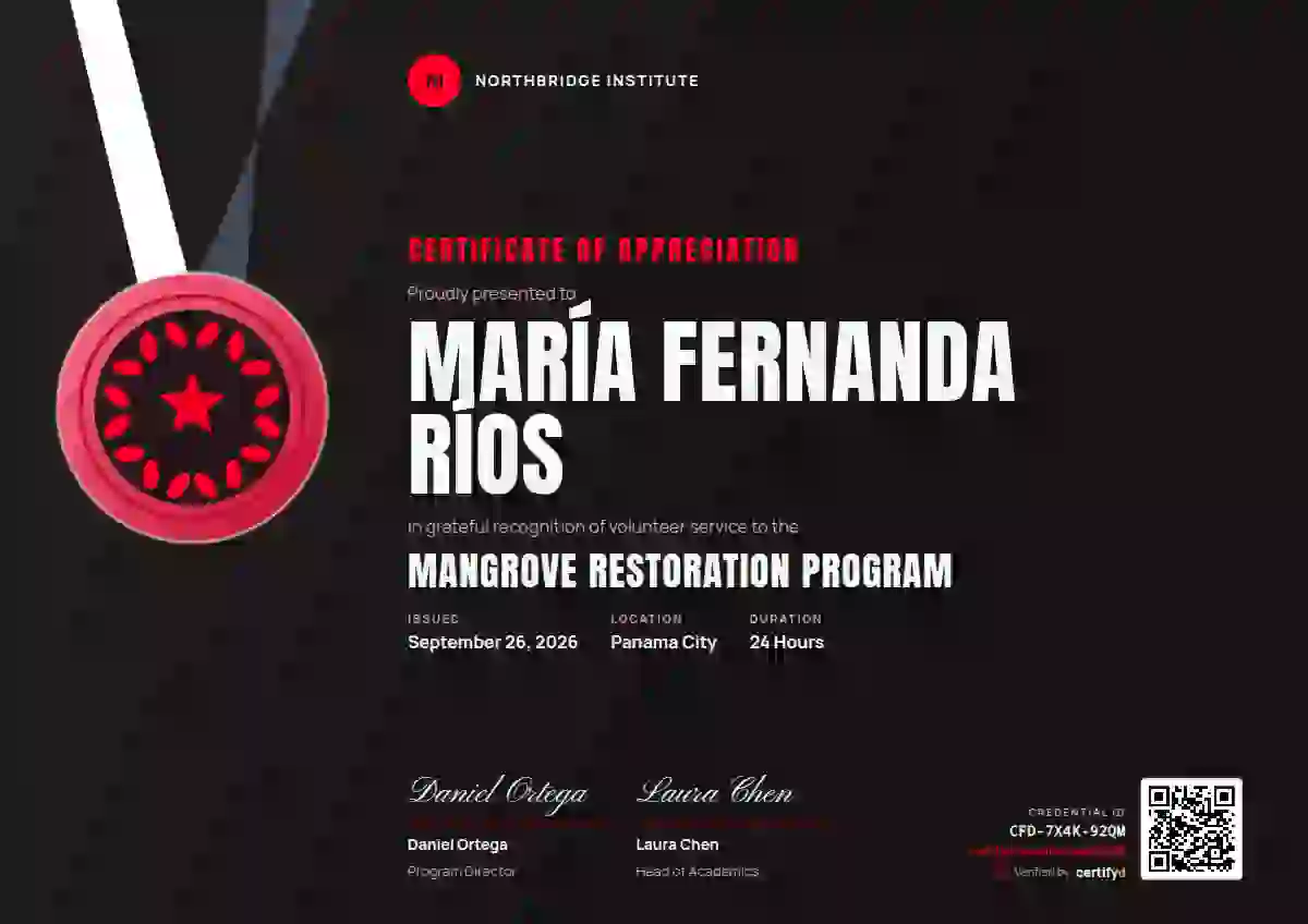 Plantilla de certificado Sports Medal Ruby de reconocimiento a voluntarios