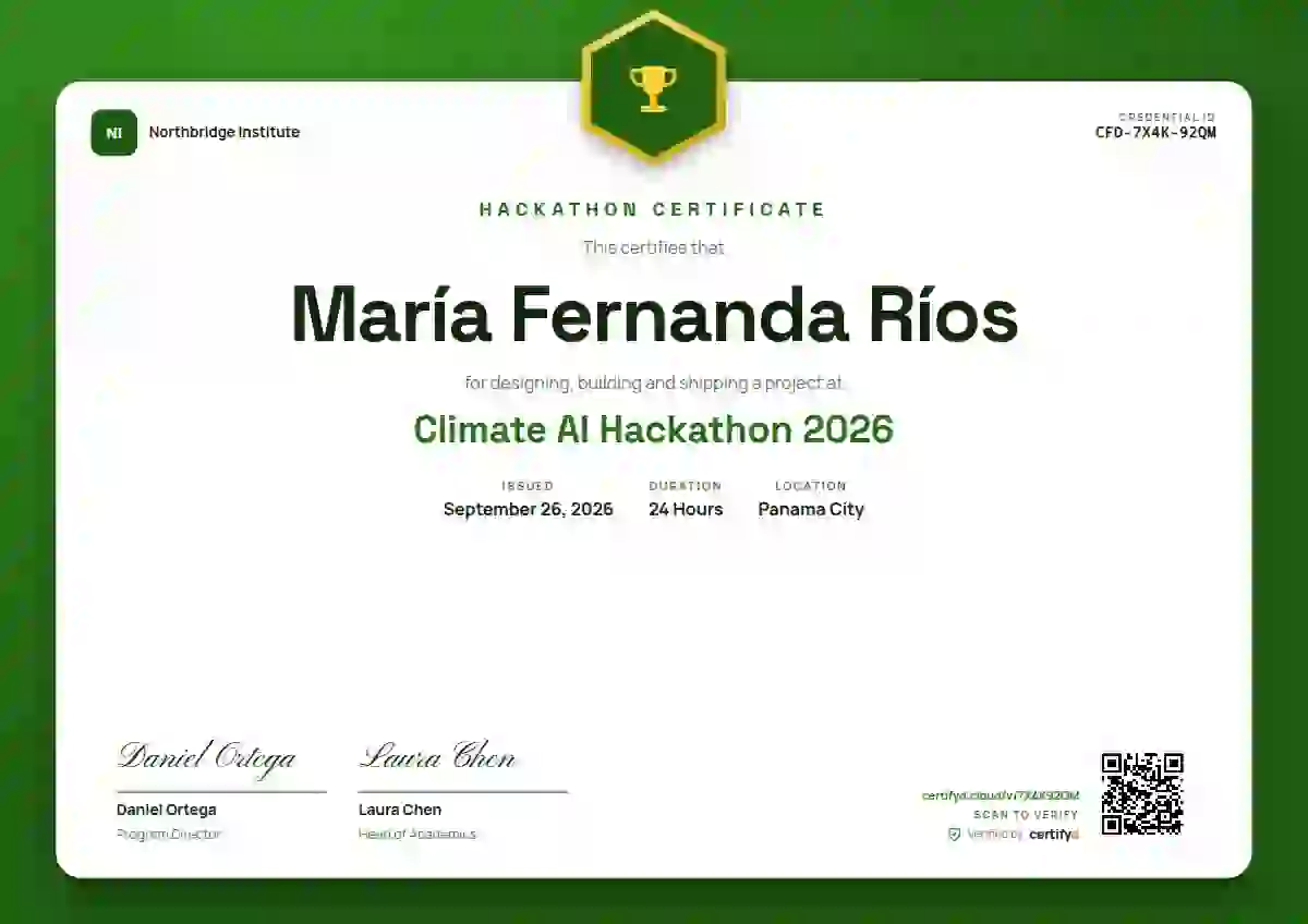 Icon Badge Fern hackathon certificate template