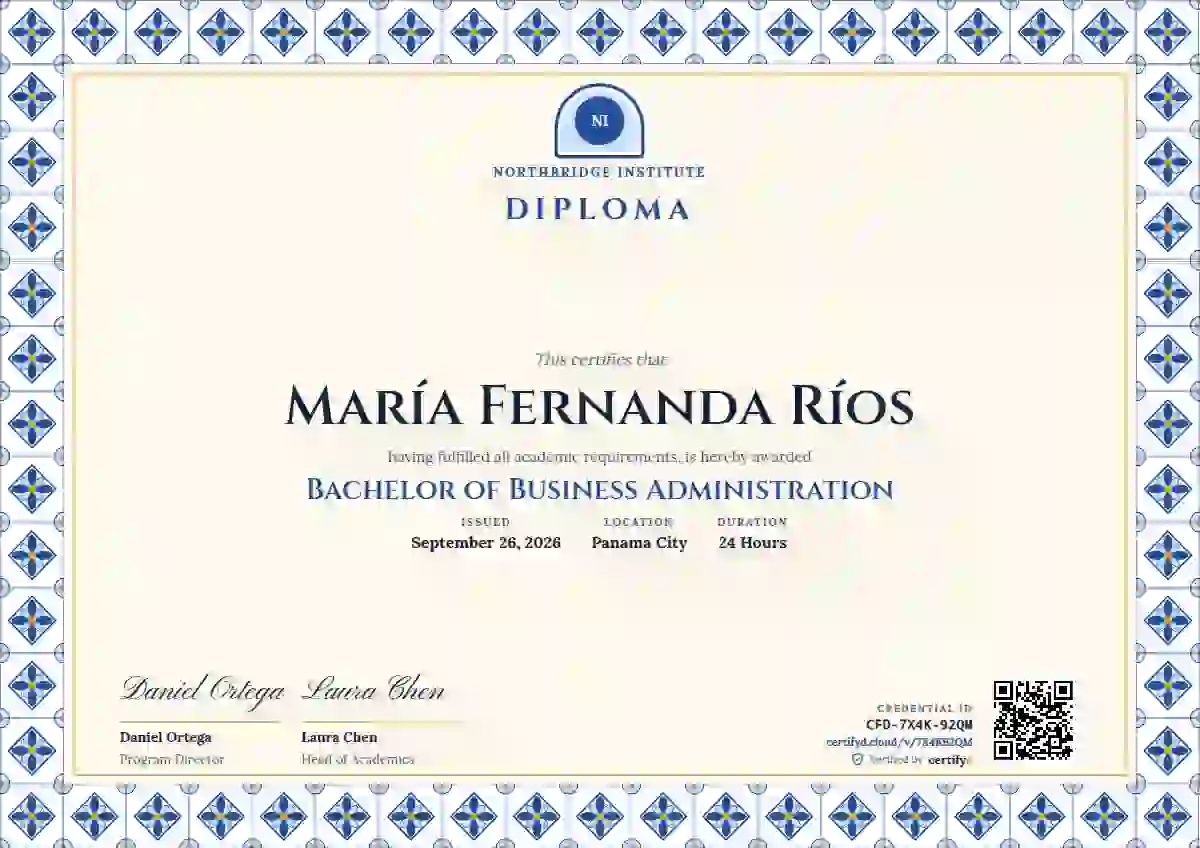 Talavera Frame academic diploma certificate template